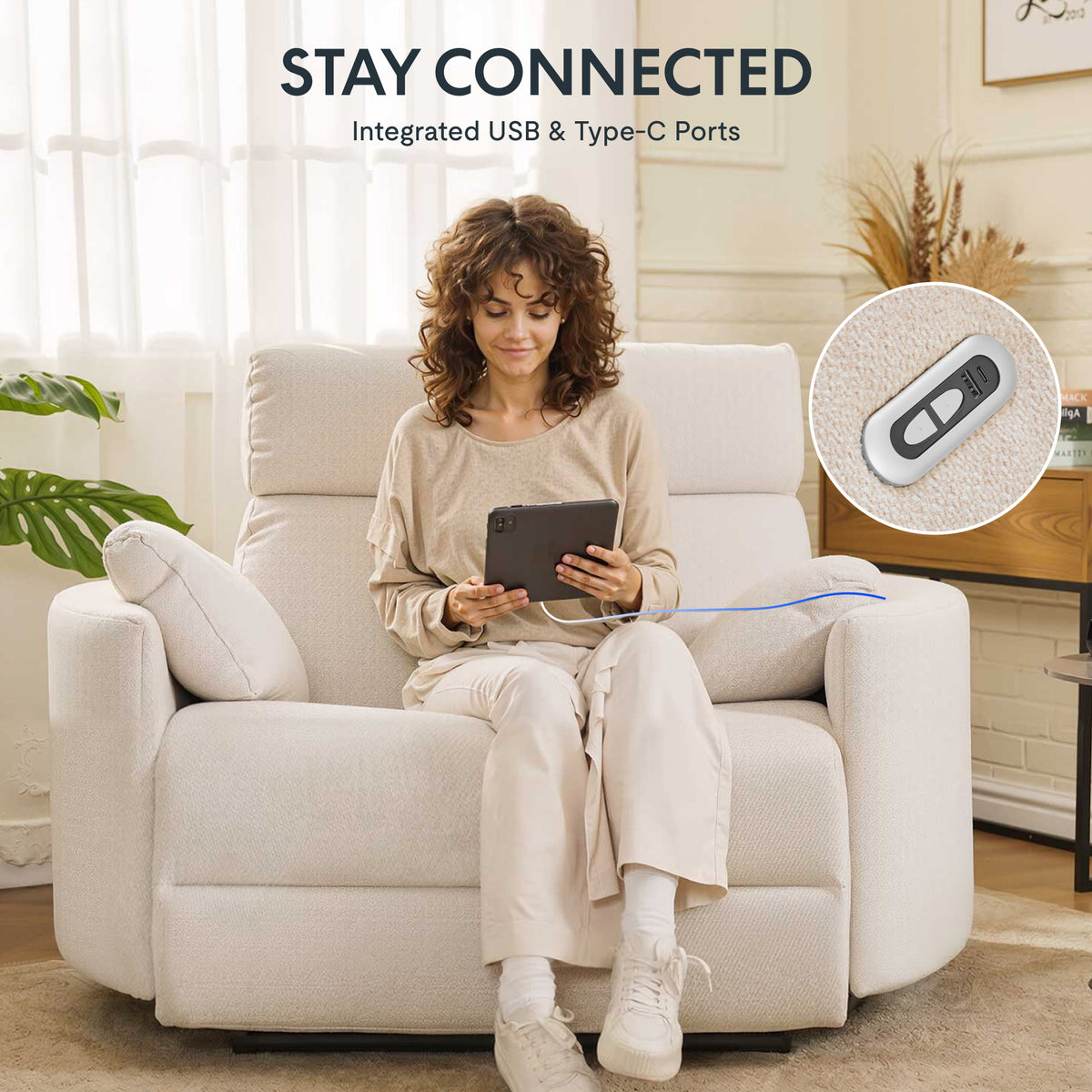 USB and Type-C charging ports